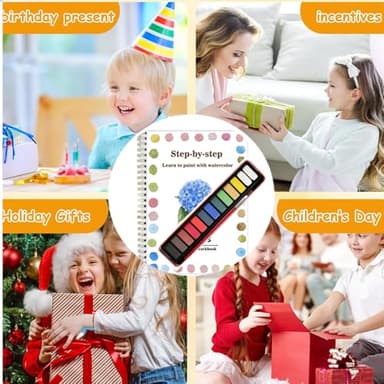 Watercolor Workbooks Coloring Book Beginner Friendly Painting Kit Easy Nature Scenes Paint Set Art Crafts for Creative Exploration Gift for Adults Teens (Autumn, with Palette) - Image 6