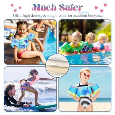HeySplash Swim Vest for Kids, Toddler Pool Floaties Fit 22-44 Lbs, Children Swimming Vest with Adjustable Strap, Swim Jacket Water Wings Arm, Puddle Sea Beach Boat Jumper Boy Girl Age 1-6, Blue Shark - Image 3