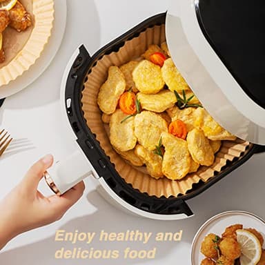 Ailun Air Fryer Paper Liners 8inch, 100PCS Non-Stick Parchment Paper,Oil Resistant,Disposable Food Grade Free of Bleach Paper Round for 5-8 QT Air Fryer Baking Roasting Microwave - Image 6