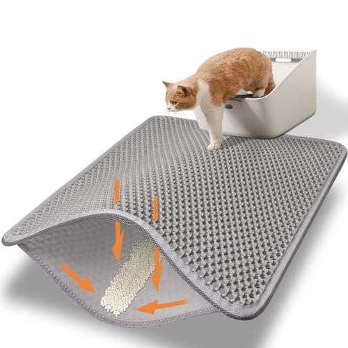 Cat Litter Mat-Litter Box Mat for Kitty, EVA Honeycomb Double Layer Design, Urine & Waterproof Scatter Control, Less Waste, Easier To Clean,Non Slip, Gray - Image 1