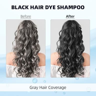 Ivnil Black Hair Dye Shampoo 3 in 1 Color Shampoo for Women & Men for Gray Hair Coverage for Instant Champu Para Canas - Image 2