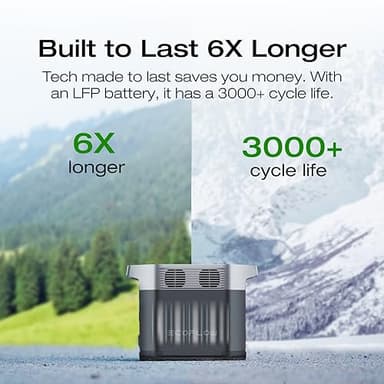 EF ECOFLOW Solar Generators, DELTA 2 Portable Power Station with 2PCS 100W 12V Solar Panels, 1024Wh LFP Battery, Fast Charging, Power Station for Home Backup, Camping&RVs - Image 3