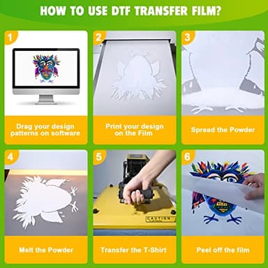 CenDale DTF Transfer Film 8.5"x11" - 30 Sheets Premium Thick Double Sided DTF Film for Sublimation Hack, Hot and Cold Peel DTF Paper, Direct to Film Printing on Dark and Light T-shirts, 140gsm Matte - Image 7