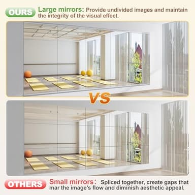 Hasipu Home Gym Mirror 79" L x 36" W - 2PCS Large Full Body Mirror for Yoga, Wall-Mounted Mirrors for Fitness, Garage, Dance Studio, 0.16in Tempered Glass Frameless - Image 7