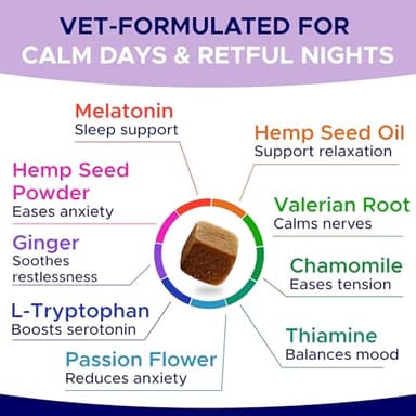 GOODGROWLIES Advanced Calming Chews for Dogs - Hemp Treat + Melatonin + Valerian - Relaxing Bites - Calming Care - Anti-Anxiety & Stress Relief - Made in USA - Calm, Sleep Aid, Storms - 60Ct - Image 6