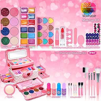 Kids Makeup Sets for Girls - Kids Makeup Sets for Girls 3-4,Play Make Up Kit,Maquillaje para Niñas, Best Toys for Little Girl,Princess Toddler Kid Stuff, Ages456789 10-12 Year Old Girl Birthday Gifts - Image 2