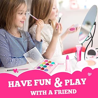 ULOVEME Kids Real Makeup Kit for Girls with Fluffy Purse - Real, Non Toxic, Washable Make Up Toy - Umicorn Toys Gift for 3 4 5 6 7 8 Years Old Girls Birthday (Pink Umicorn) - Image 7