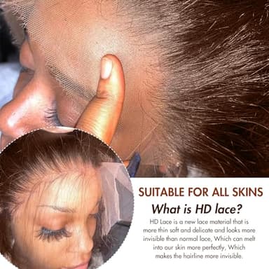 250% Density 13x6 FULL SKINLIKE Real HD Chocolate Brown lace front wig Human Hair Pre Plucked 0.10mm Ultra-thin Invisible Loose Body Wave HD Lace Front Wigs Human Hair Small Knots Full Virgin Hair - Image 2
