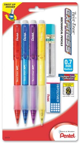 Pentel 730885 Twist-Erase EXPRESS Mechanical Pencils No. 2 Medium Lead