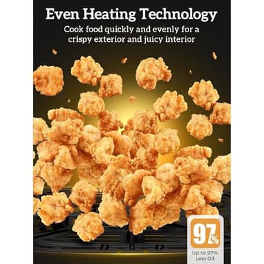 Kitchen Elite Digital Air Fryer Oven, Compact Cooker with 6 Presets and Nonstick Basket for Fast Cooking and Easy Cleanup, 5.28 Quart, Stainless Steel - Image 5