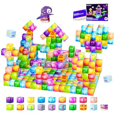 SILYMOLY Magnetic Blocks, Jewel Adventures Edition, Magnetic Building Cubes, Boys & Girls Toddler Toys Age 3-5 4-8,Sensory Toy Gift for Kids, Upgraded STEM Gift 1.2 Inches - Image 9
