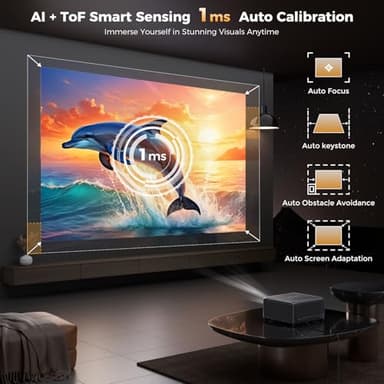 GooDee 4K Smart Projector with Netflix – WiFi & Bluetooth, 3000 ANSI UHD, ToF Auto Focus Keystone MEMC, Dolby Audio Home Theater Video Projector Built-in Apps for Indoor & Outdoor Movies, Gaming - Image 5