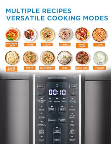 Midea 12-in-1 Electric Pressure Cooker, 6 Quarts, 12 Presets, Multi-Functional Programmable Slow Cooker, Rice Cooker, Steamer, Sauté Pan, Yogurt Maker, and More, Stainless Steel - Image 3