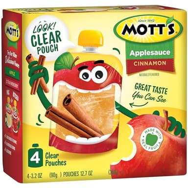 Mott's Cinnamon Applesauce, 3.2 Oz Clear Pouches, 24 Count (6 Packs Of 4), No Artificial Flavors, Good Source Of Vitamin C, Nutritious Option For The Whole Family - Image 11