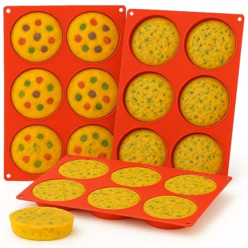 Muffin Top Pan 4 Inch Round Muffin Pan Silicone Egg Molds for Breakfast Sandwiches (4, 4 inch) - Image 1