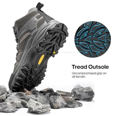 NORTIV 8 Men's Waterproof Hiking Boots Outdoor Mid Trekking Lightweight Mountaineering Shoes Paladin,Size 10,Dark Grey,JS19004M - Image 5
