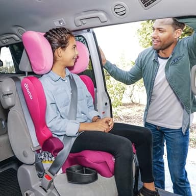 Diono Cambria 2 XL, Dual Latch Connectors, 2-in-1 Belt Positioning Booster Seat, High-Back to Backless Booster, Space and Room to Grow, 7 Headrest Positions, 8 Years 1 Booster Seat, Pink - Image 3