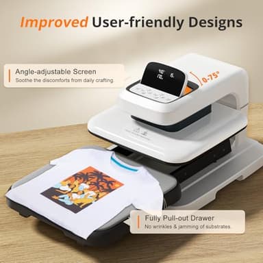 HTVRONT Auto Heat Press 2 - Heat Press Machine for T Shirts with Adjustable Pressure & Higher Heating Height, Heats Up Fast & Evenly Heat Press 15x15 for HTV, Sublimation, Heat Transfer Projects - Image 8