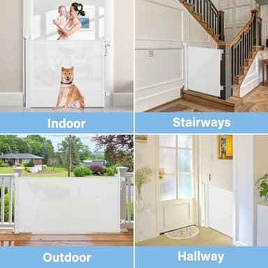 PRObebi Retractable Baby & Dog Gate - Extends to 72" Wide, 34" Tall, for Stairs, Doorways, Hallways & Outdoor Use - Image 6