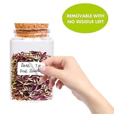 1000 Blank Removable Freezer Labels Water Oil Resistant with Perforation Line for Food Containers Jars Pantry Organization (Each Measures 1” x 2”) - Image 2