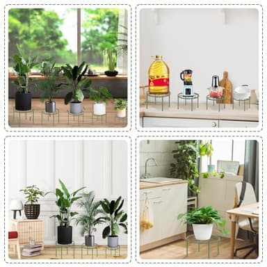 Metal Plant Stands, Anti-Rust Iron Flower Pot Stand, Heavy Duty Plant Pot Shelf, Decoration Racks for Home Indoor and Outdoor 10 Pcs (Green) - Image 7