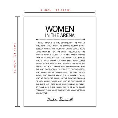 ZLKAPT Women in the Arena Feminist Wall Art Sign Theodore Roosevelt Print Feminism Inspirational Quotes Gift for Her 8 x 10 Inches Unframed - Image 4