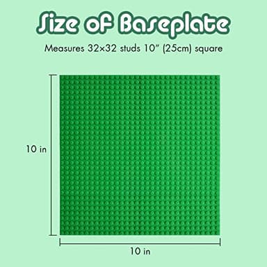 Lekebaby Classic Baseplates Building Base for Building Bricks 100% Compatible with Major Brands-Baseplate 10" x 10", Pack of 6, Green - Image 7