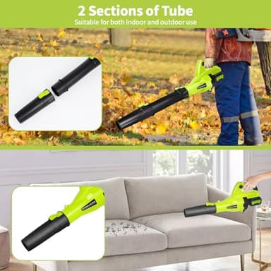 SAUROCK Leaf Blower Cordless, 500 CFM Electric Leaf Blower with 2 Batteries and Charger, 7 Speed Mode, 4.0Ah Lightweight Battery Powered Cordless Leaf Blowers for Lawn, Patio, Driveway - Image 6