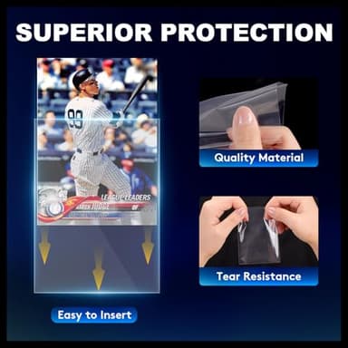 1000ct Card Sleeves for Trading Cards, Clear Penny Sleeves, Baseball Card Sleeve, Soft Sports Card Sleeve, Plastic Card Protector Fit for MTG Game Card Standard Cards - Image 3