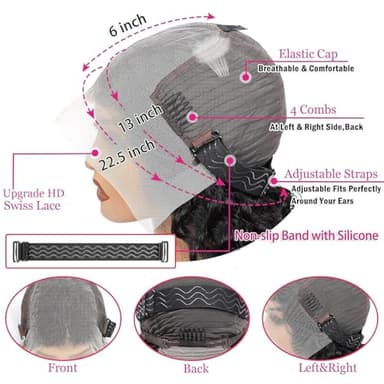 Nervoss 36Inch Deep Wave Lace Front Wigs Human Hair 200% Density 13x6 HD Transparent Deep Curly Lace Front Wigs for Women Pre Plcked Glueless Wigs with Baby Hair - Image 5