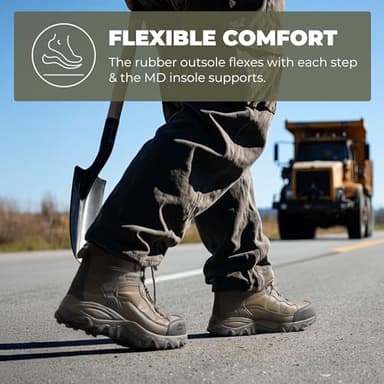NORTIV 8 Waterproof Steel Toe Boots for Men Slip Resistant Safety Industrial Boots Paladin-Steel,Size 10.5,Olive - Image 5