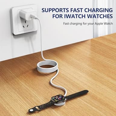 Susnwere Fast Charger for Apple Watch Chargers with 20w Charger Block,USB C Magnetic for i-Watch Fast Charging Cable for Watch Series SE/8/7/6/5/4/3/2/1 Includes 38mm 40mm 42mm 44mm 45mm Size - Image 5