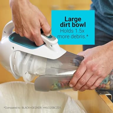 BLACK+DECKER dustbuster Cordless Handheld Vacuum, Portable Vacuum for Car and Home Rechargeable, Powerful Suction, Wide Mouth (HHVI315JO42) - Image 5