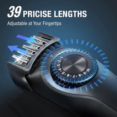 SUPRENT Adjustable Beard Trimmer for Men, Cordless Electric Beard Trimmer with Precision Dial, USB Rechargeable 19 Length Settings Mustache Trimmer for Mens Gifts - Image 3