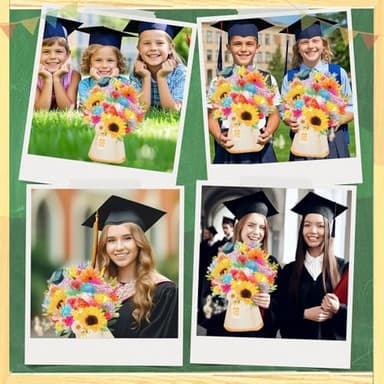 MZD8391 3D Pop Up Graduation Card with Music & Lights - Sunflower, Daisy, Cap Bouquet – Envelope Included – 2025 Graduation Gift & Decoration - Image 7