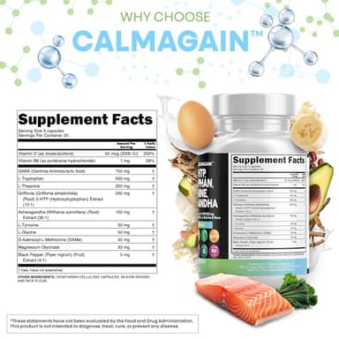Clean Nutraceuticals GABA 750mg 5 HTP 200mg L Tryptophan 500mg L Theanine 200mg Ashwagandha SAM-e L-Glycine - Mood Support Vitamins for Women and Men with L-Tyrosine 5-HTP (5-Hydroxytryptophan) - Image 4