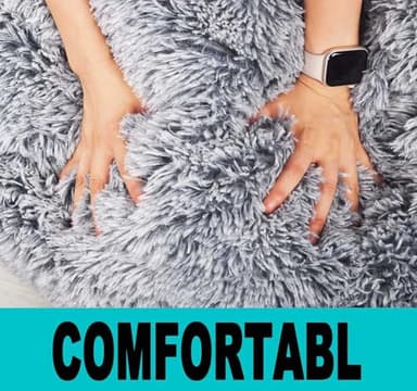 Fluffy Stuffed Animal Storage Bean Bag Chair Cover (No Filler), Faux Fur Comfy Bean Bag Cover for Organizing Plush Toys or Textile, for Adults Teens Kids Girls, Gray - Image 7