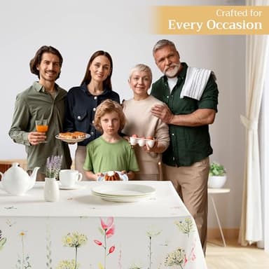Maison d' Hermine Table Cloth Rectangle Table 100% Cotton 70 x 140 Inches Tablecloth Reusable Decorative for Dining Room, Farmhouse, Home, Party, Festive & Wedding Spring Summer - Botanical Fresh - Image 2