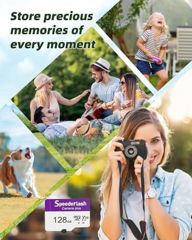 Micro SDXC Memory Card 128GB-Speederlash Camera Plus TF Card with Adapter, Up to 90MB/s Read Speed, 4K UHD&5K Video Support, U1, V30, A1 Rated, Waterproof, for Security Camera, Dashcam - Image 4