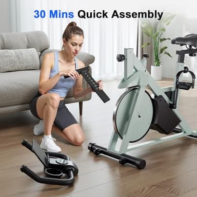 Superun Exercise Bike, Stationary Bikes for Home Gym with 32-Level Magnetic Resistance, 300LBS Capacity Indoor Cycling Bike with Comfortable Seat, LED Display - Image 7