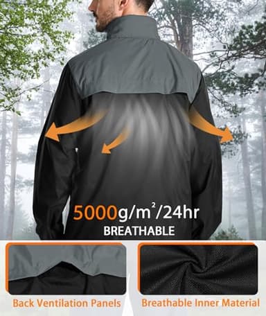 SWISSWELL Mens Rain Jacket Waterproof Windbreaker Hidden Hooded Lightweight Breathable Rain Coat for Golf Hiking Cycling - Image 4