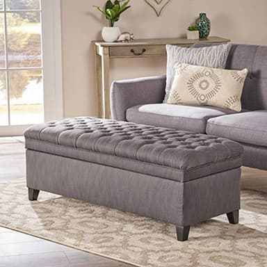 Christopher Knight Home Juliana Fabric Storage Ottoman, Gray - Image 2