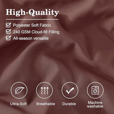 Monbix Full Comforter Set - 7 Pieces Dark Red Bed in a Bag Full Size Bedding Sets with Comforters, All Seasons Down Alternative Comforter with Sheets,Pillowcases & Shams - Image 6
