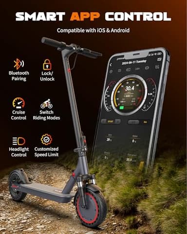 10 Inches Electric Scooter Adult with Dual Suspension, 22 MPH Top Speed, 500W Powerful Motor, 22/28 Miles Long Range, Dual Braking - Image 4