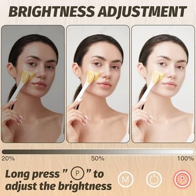 FENNIO Vanity Mirror with Lights 13'' x 17'' Makeup Mirror with Lights,Vanity Mirror Touch Screen with 3-Color Lighting,Dimmable,for Vanity Desk Bedroom White - Image 3