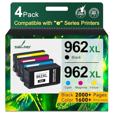 962XL Ink Cartridges for HP 962XL Ink Cartridges Combo Pack Work for HP Officejet Pro 9015e 9010 9025e 9015 9025 9018e 9025e 9020 Printer for HP 962 (4 Pack) - Image 1