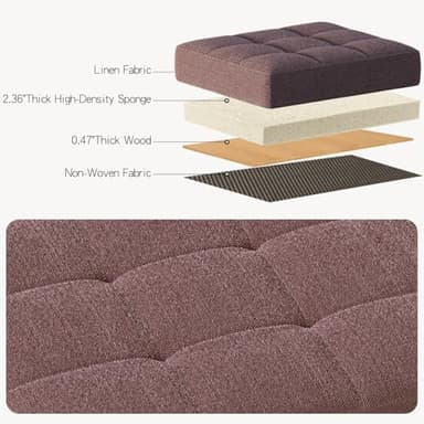 PROXRACER Modern Footstool Ottoman for Living Room & Bedroom, Small Rectangular Stool, Soft Cushion for Comfort, Versatile Storage Solution - Image 5