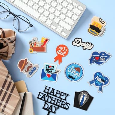 mortd 10 Pack Father's Day Shoe Charms Decoration, I LOVE DAD Charms for Shoes Bracelets, PVC Shoe Decoration Accessories for Father's Day Party Supplies Dad Birthday Gifts - Image 3