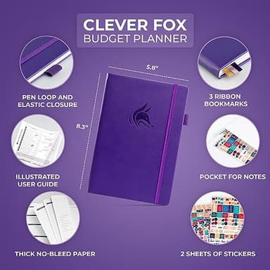 Clever Fox Budget Planner - Expense Tracker Notebook. Monthly Budgeting Organizer, Finance Logbook & Accounts Book, Bill Tracker, A5 (Purple) - Image 2