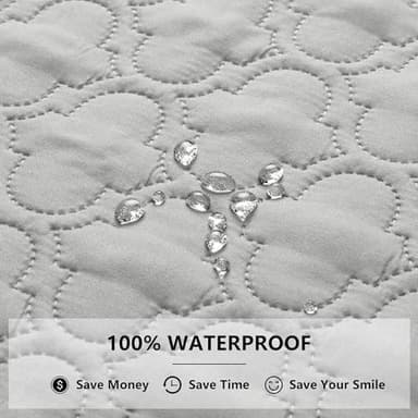 Bigbeer Waterproof Dog Blanket, Washable Pet Couch Covers for Dogs, Sofa Bed Furniture Protector Cover for Puppy Kids Reversible(68x82 Inch, Lightgrey+Cream) - Image 2